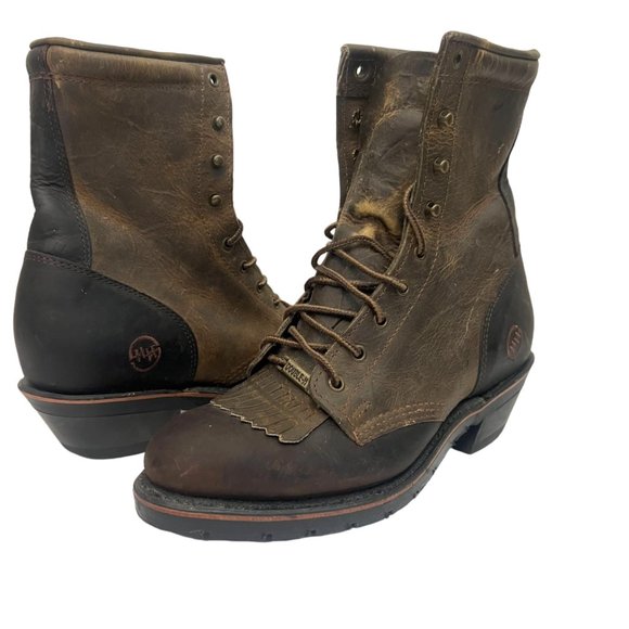 Double H Women's Leather Lace Up Equestrian Packer Boots AG7 Size 8 NWOT